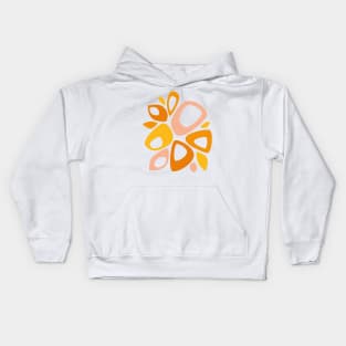 Mid Century Modern Abstract Peach, Marigold, Yellow Kids Hoodie